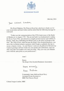 Minden Greetings - HRH The Princess Royal