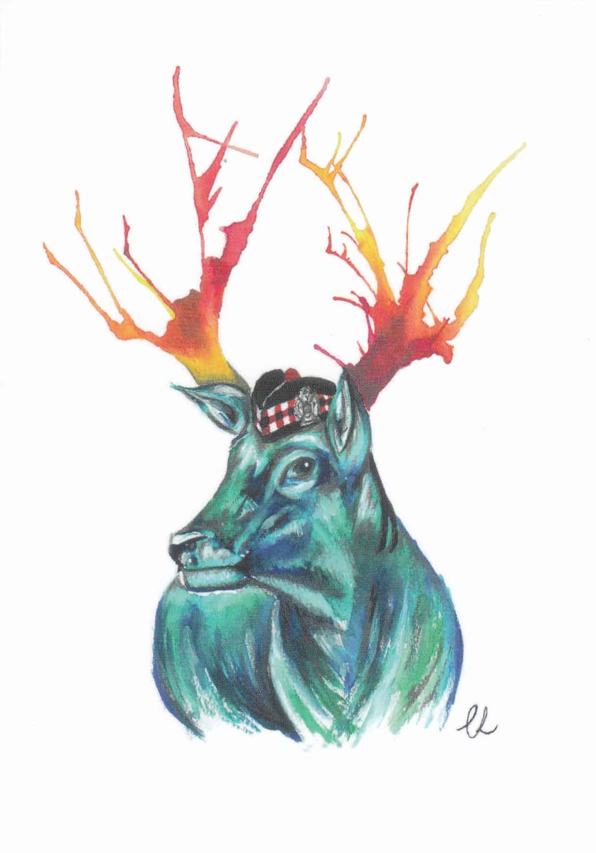 kosb-christmas-card-stag-with-glengarry